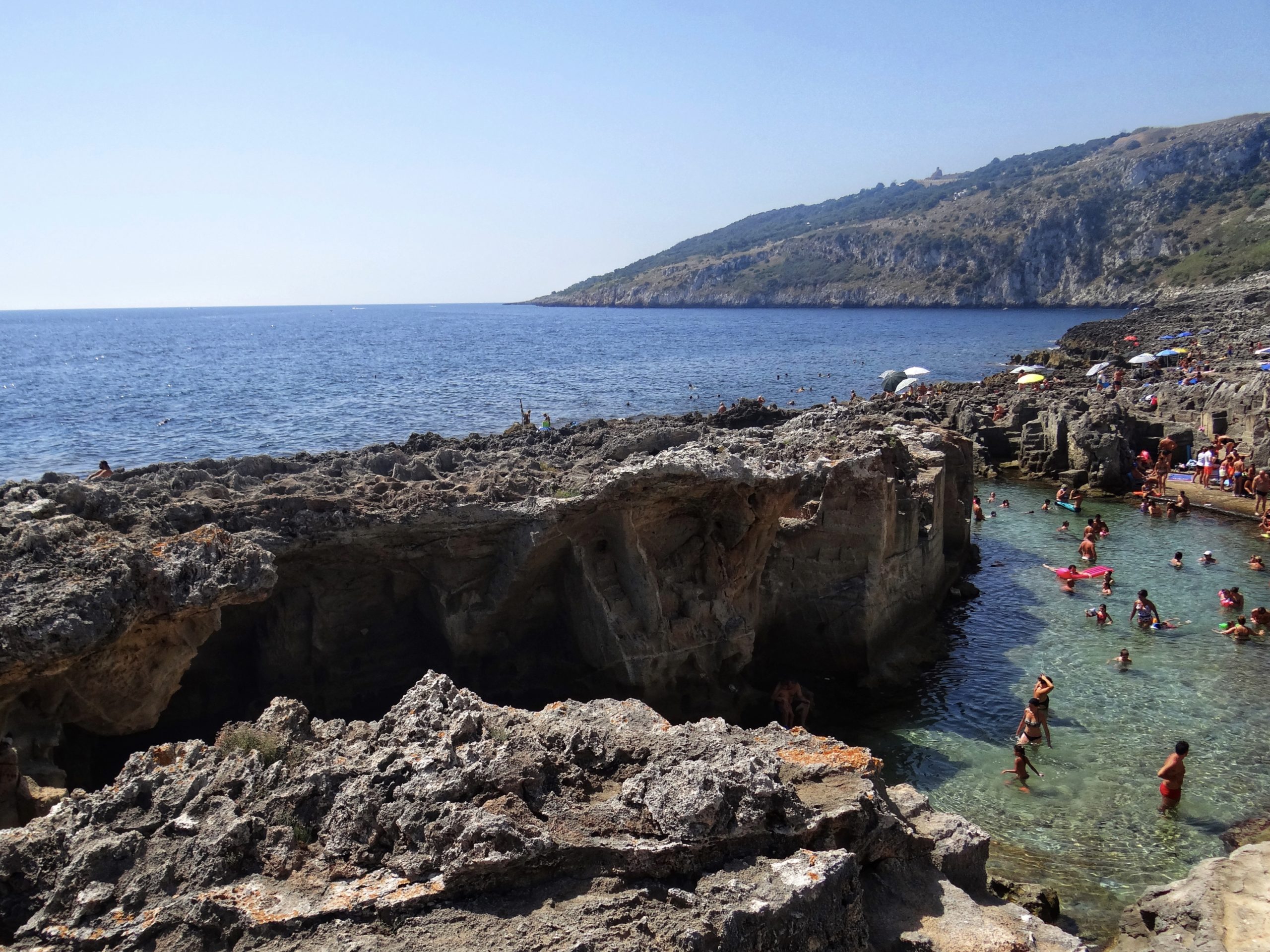 Marina Serra natural bathing pond. The Gay Podcast Guides to Puglia guides to Puglia, Italy’s top gay summer destination for LGBT travel.