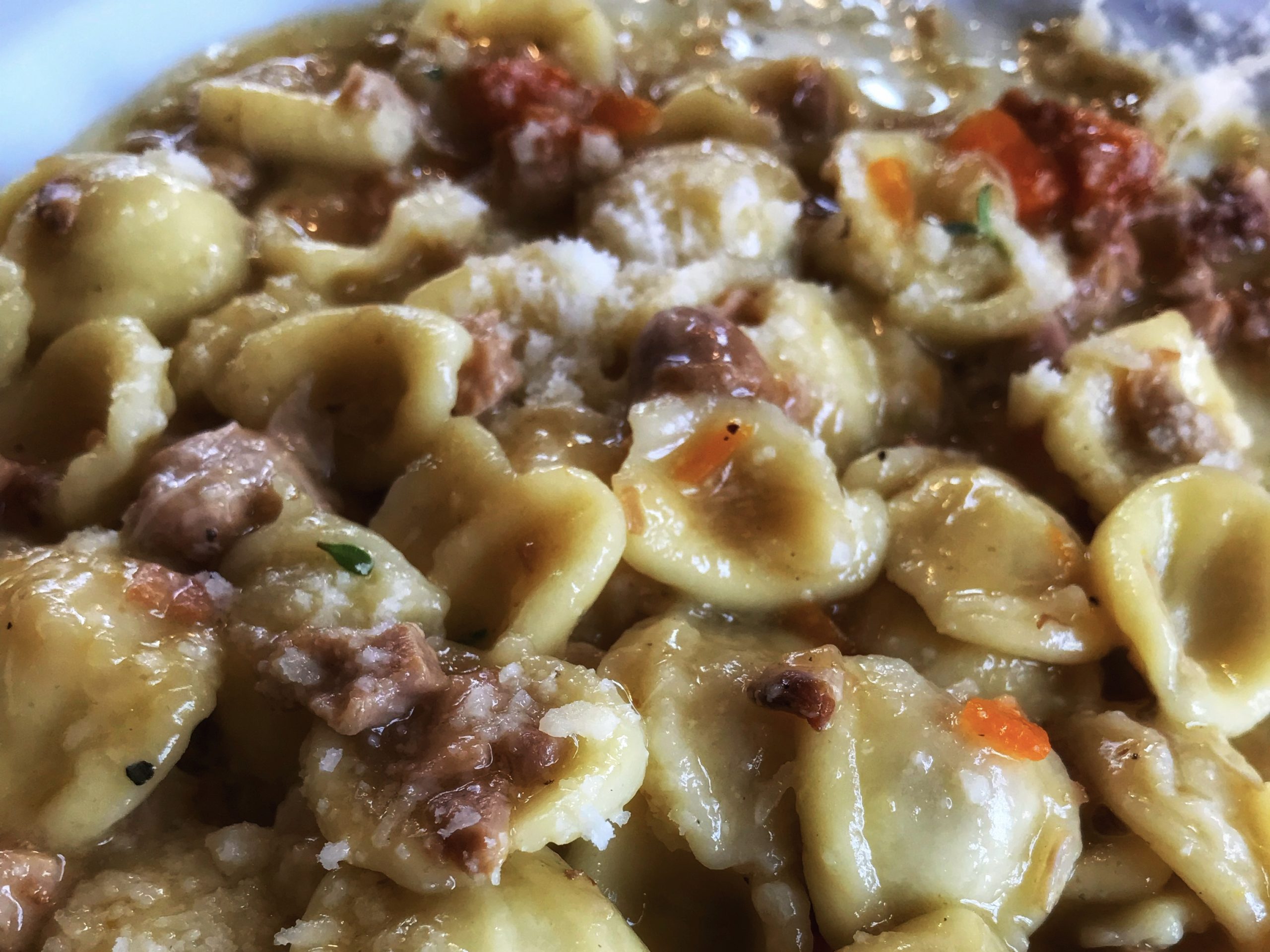 orecchiette with lamb and a white sauce - an Easter favourite