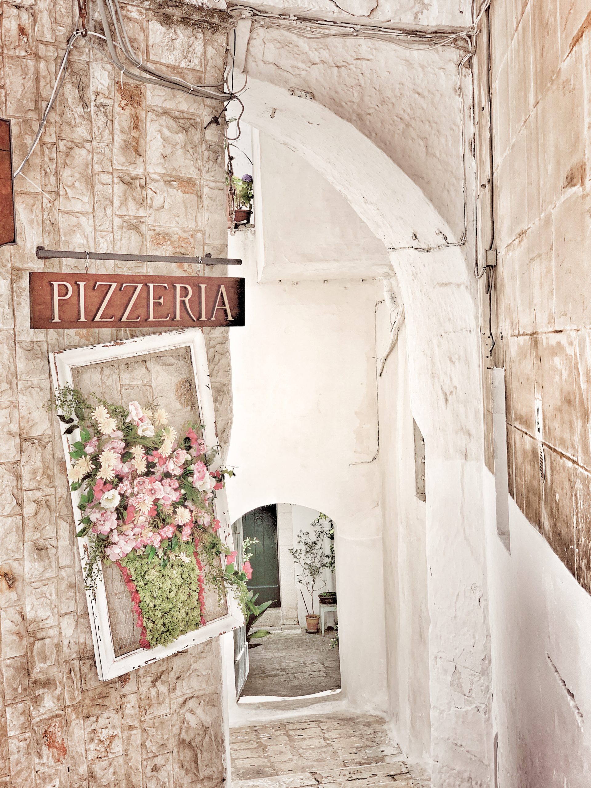 The narrow winding alleyways of Ostuni’s old town.