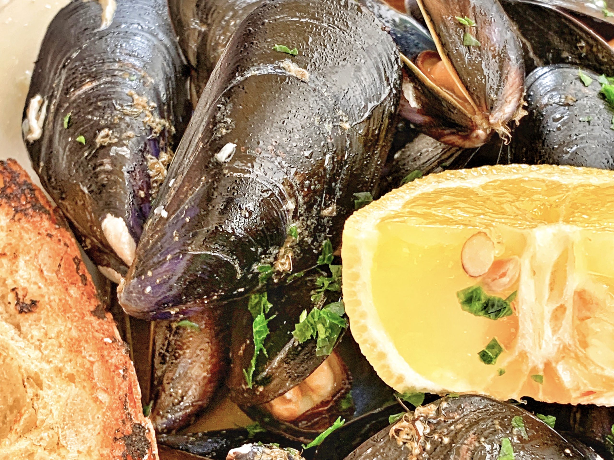 A bowl of pepata di cozze from Vieste, but it can be found throughout Puglia.