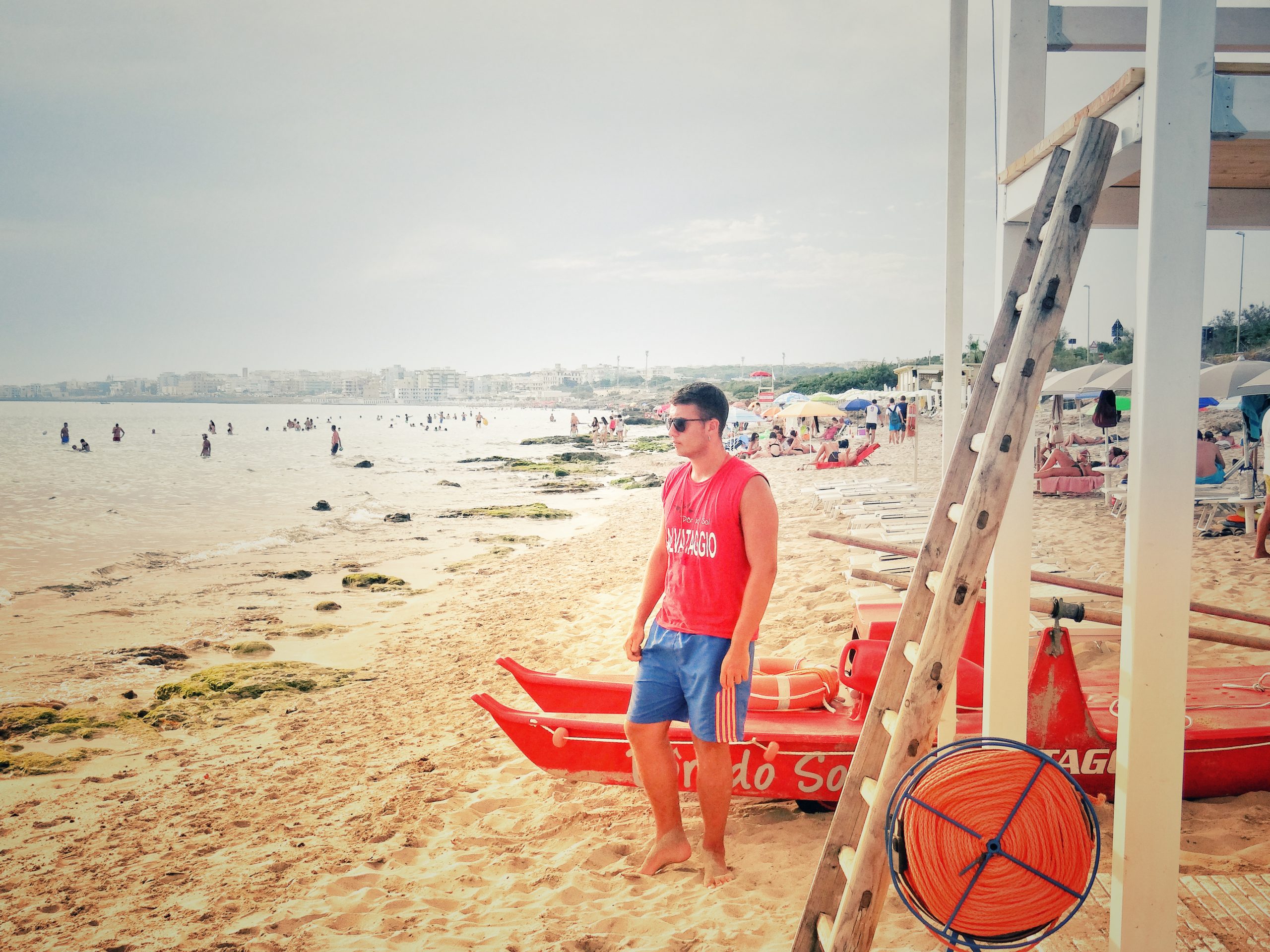 Por do Sol gay beach, Gallipoli. Gallipoli is Puglia and Italy’s top gay summer destination, drawing a cosmopolitan and sophisticated international gay crowd.