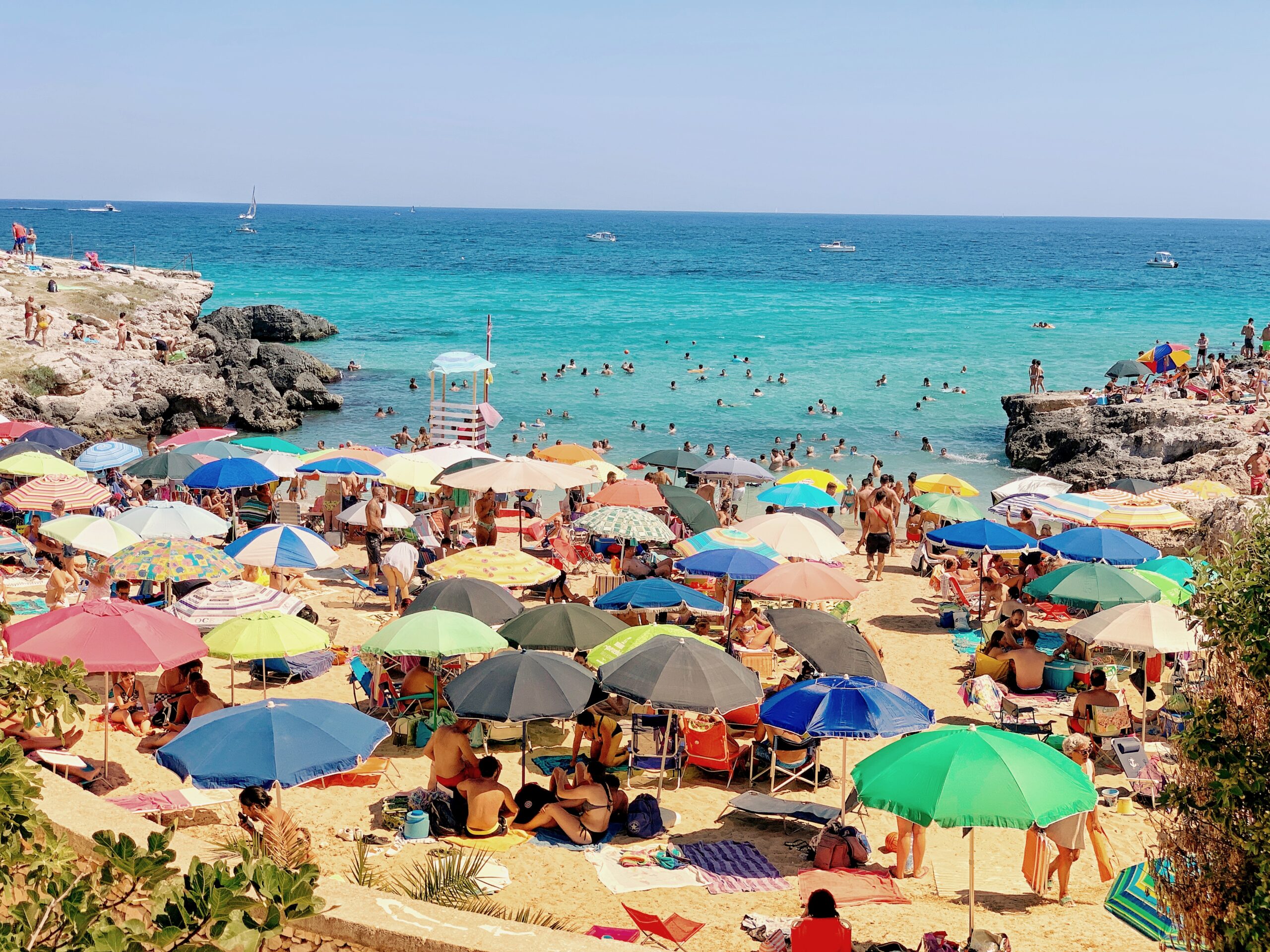 Monopoli in Puglia is a popular base for visitors wanting the sea, but sandy beach is at a premium