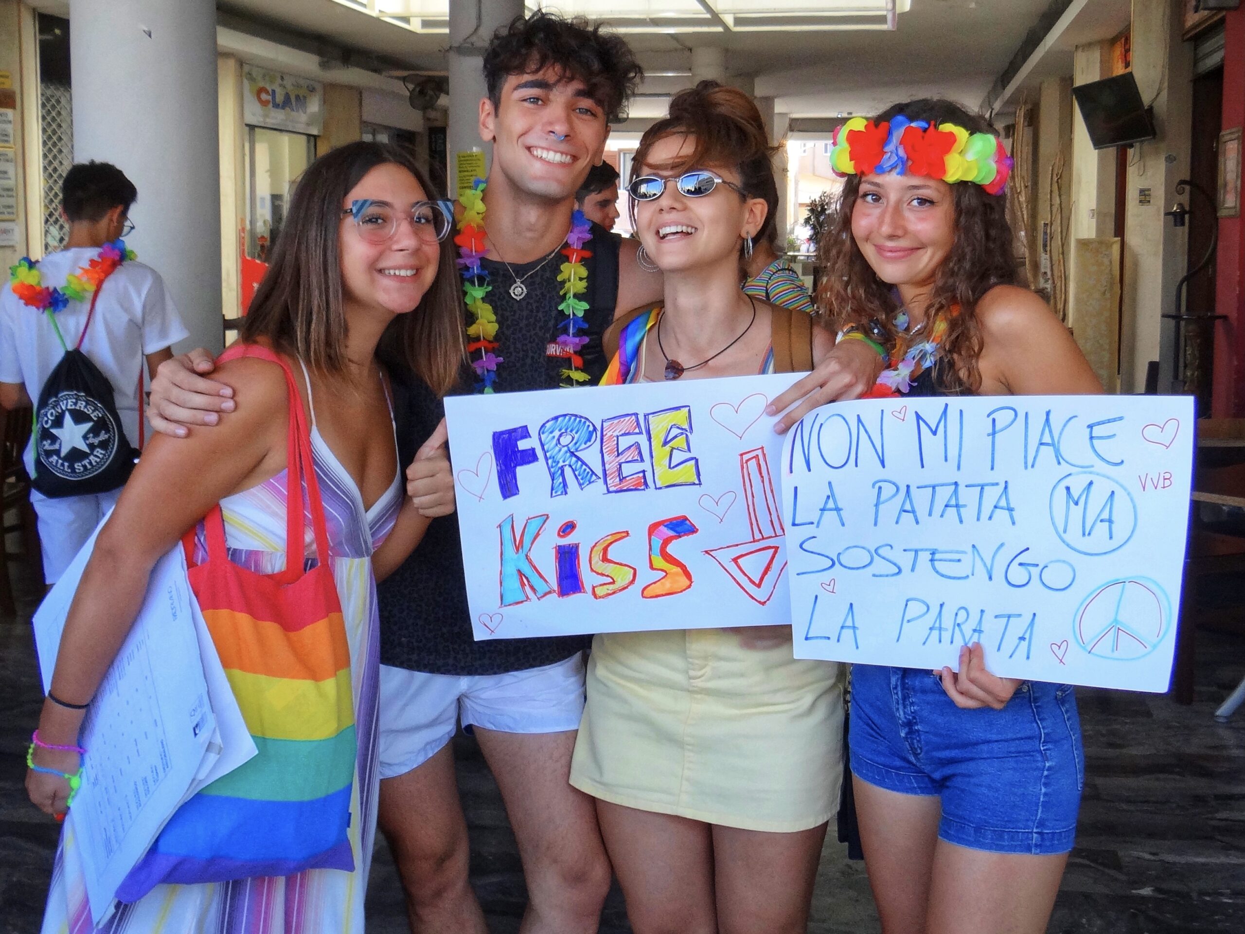 Gay Pride in Puglia, some young people enjoying Salento Pride the Big Gay Podcast from Puglia - the definitive guide to gay Puglia.