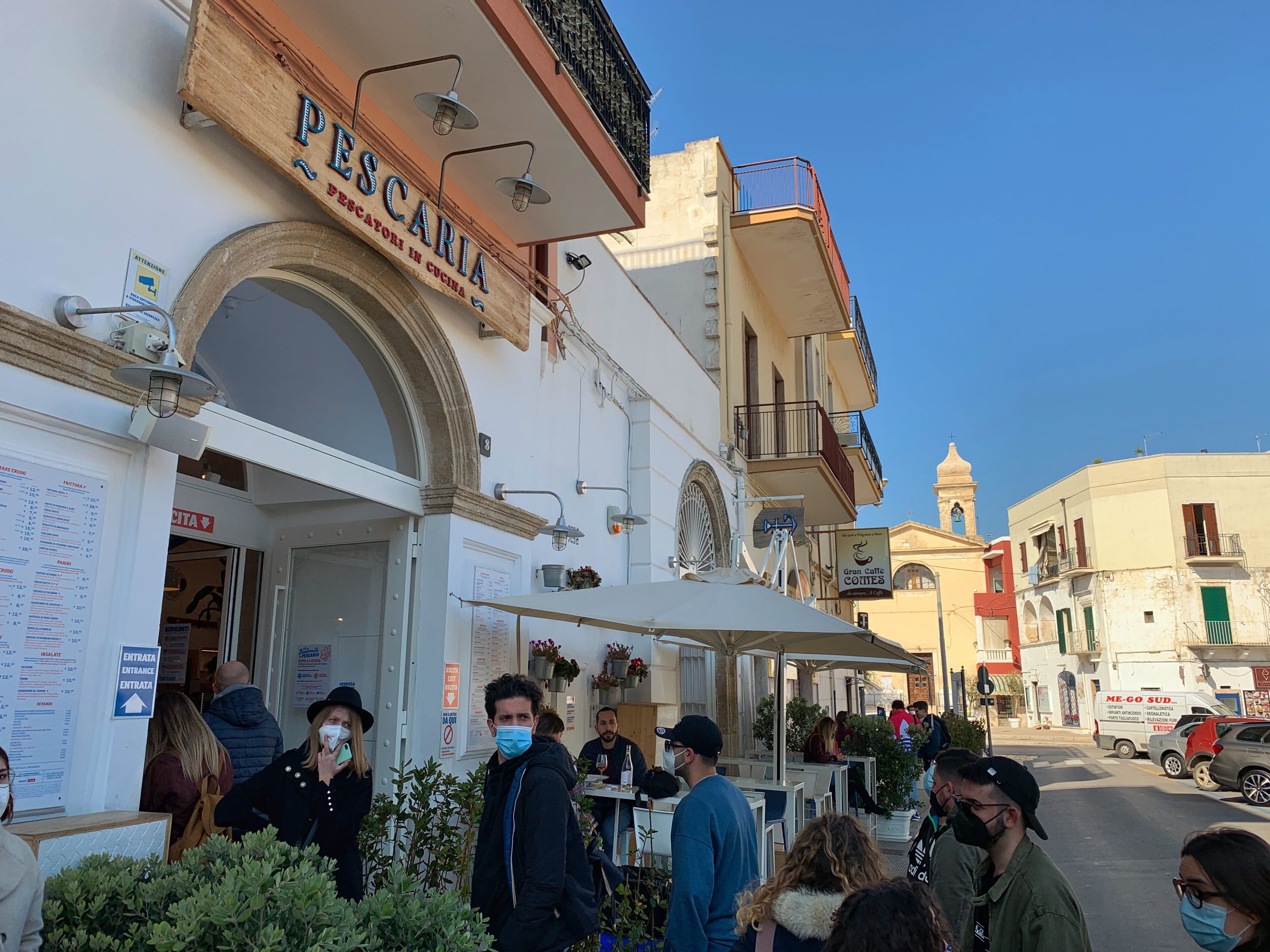 The Big Gay Podcast from Puglia guide to the best restaurants in Puglia | photo the Big Gay Podcast from Puglia | Pescaria Polignano a Mare