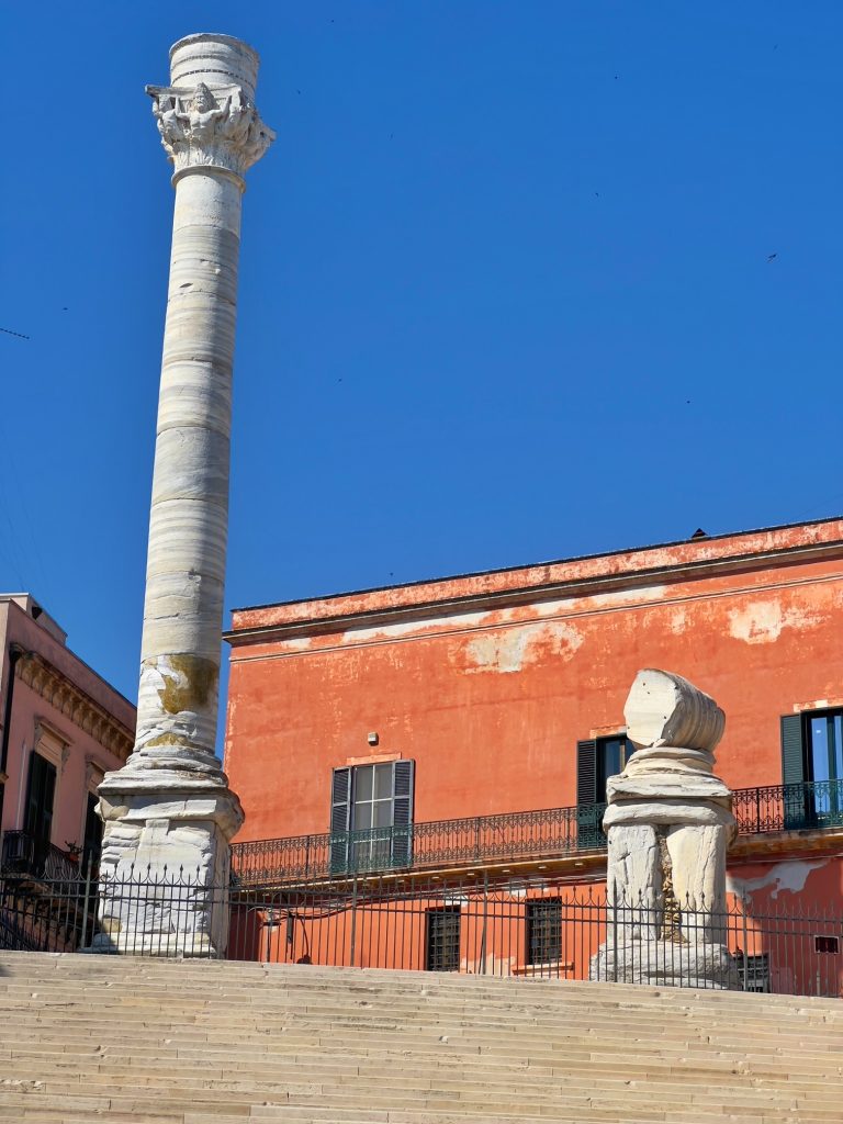 Le Colonne atop Virgil’s staircase Brindisi photo The Big Gay Podcast from Puglia, Brindisi city guide | Photo © the Pugli Guys for the Big Gay Podcast from Puglia, Italy’s top gay summer destination