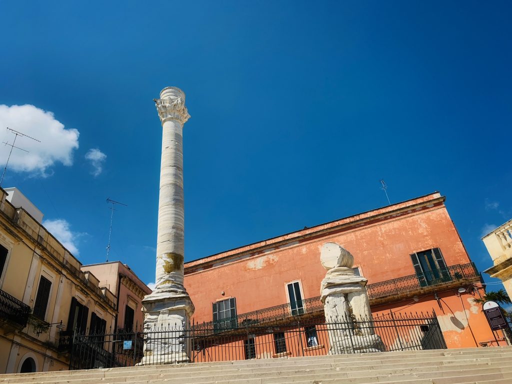 Via Colone, marking the end of the Appian Way, Brindisi city guide, Puglia | Photo © the Pugli Guys for the Big Gay Podcast from Puglia, Italy’s top gay summer destination