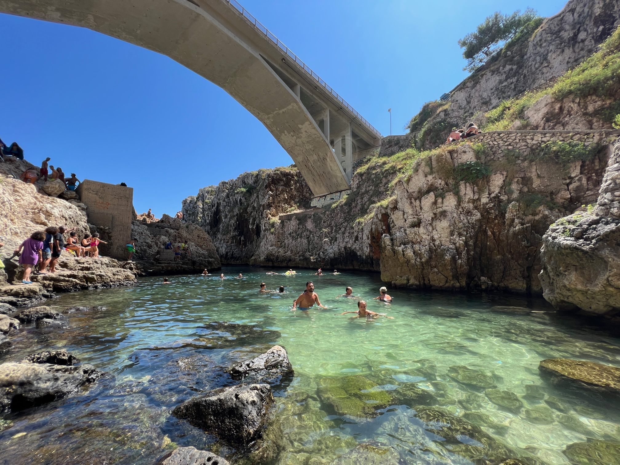 Il Ciolo, Gagliano del Capo, one of Puglia’s secret swimming spots. Photo The Big Gay Podcast from Puglia, inclusive and gay travel guides to Puglia