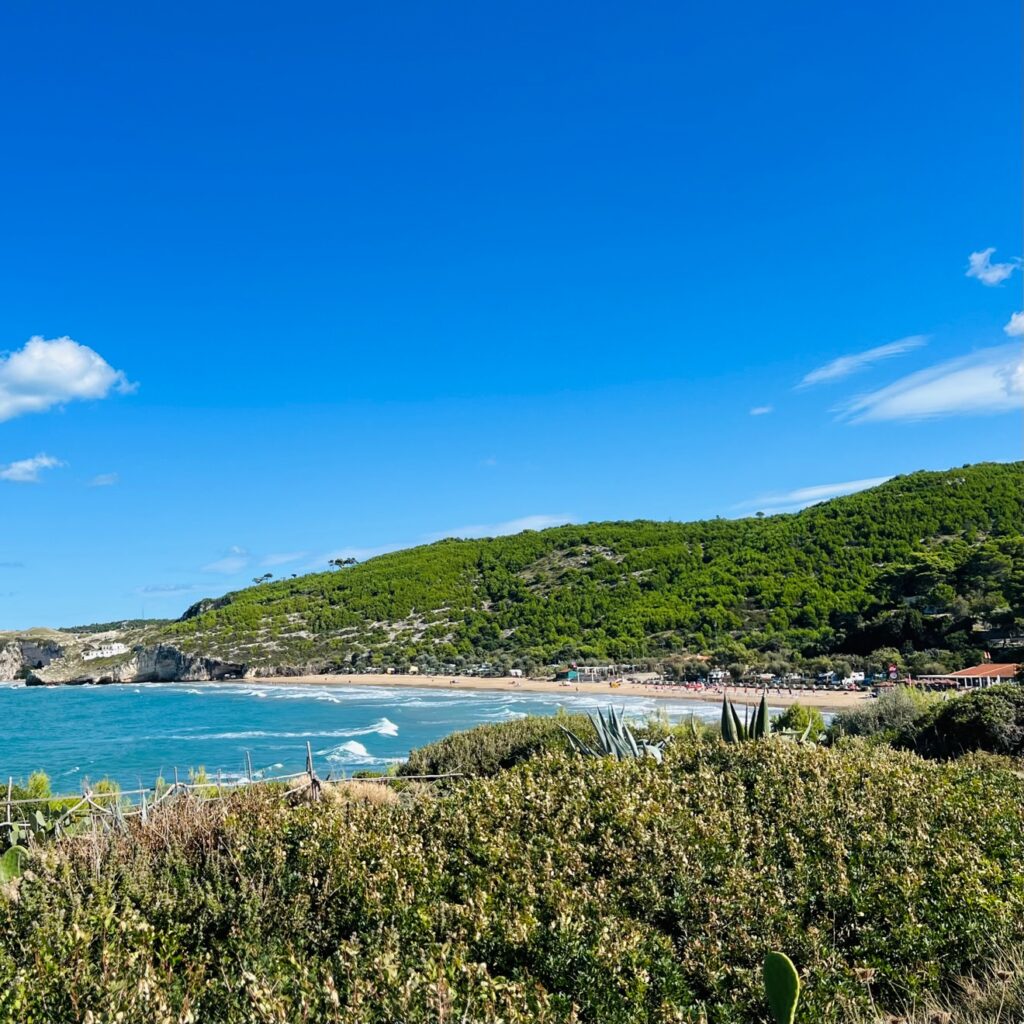 San Nicola beach, Peschici | Photo © the Puglia Guys for the Big Gay Podcast from Puglia guides to gay Puglia, Italy’s top gay summer destination | Puglia by beach guide to Puglia’s best beaches | Gargano beach