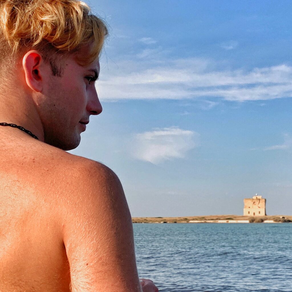 Torre Guaceto gay and nudist beach, one of Puglia’s most popular gay and clothing optional naturist beaches | Photo © the Puglia Guys for the Big Gay Podcast from Puglia. Local guides to Puglia’s best beaches, bars, restaurants and accommodation | Puglia by beach guide to Puglia’s best beaches
