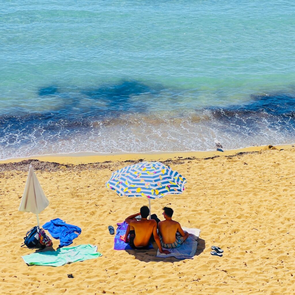 La Purità, Gallipoli’s city beach Photo © the Puglia Guys for the Big Gay Podcast from Puglia guides to gay Puglia, Italy’s top gay summer destination | Puglia by beach guide to Puglia’s best beaches