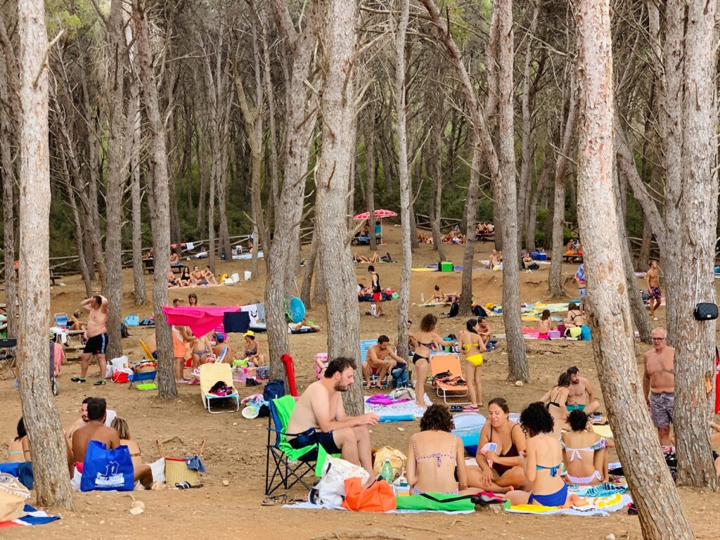 Porto Selvaggio, situated in a nature reserve, is a popular local beach with rocks | Photo © the Puglia Guys for the Big Gay Podcast from Puglia guides to gay Puglia, Italy’s top gay summer destination