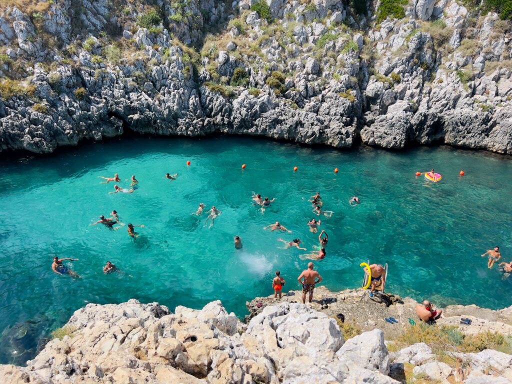 Cala dell’Acquaviva - one of Puglia’s most beautiful swimming spots | Photo © the Puglia Guys for the Big Gay Podcast from Puglia guides to gay Puglia, Italy’s top gay summer destination