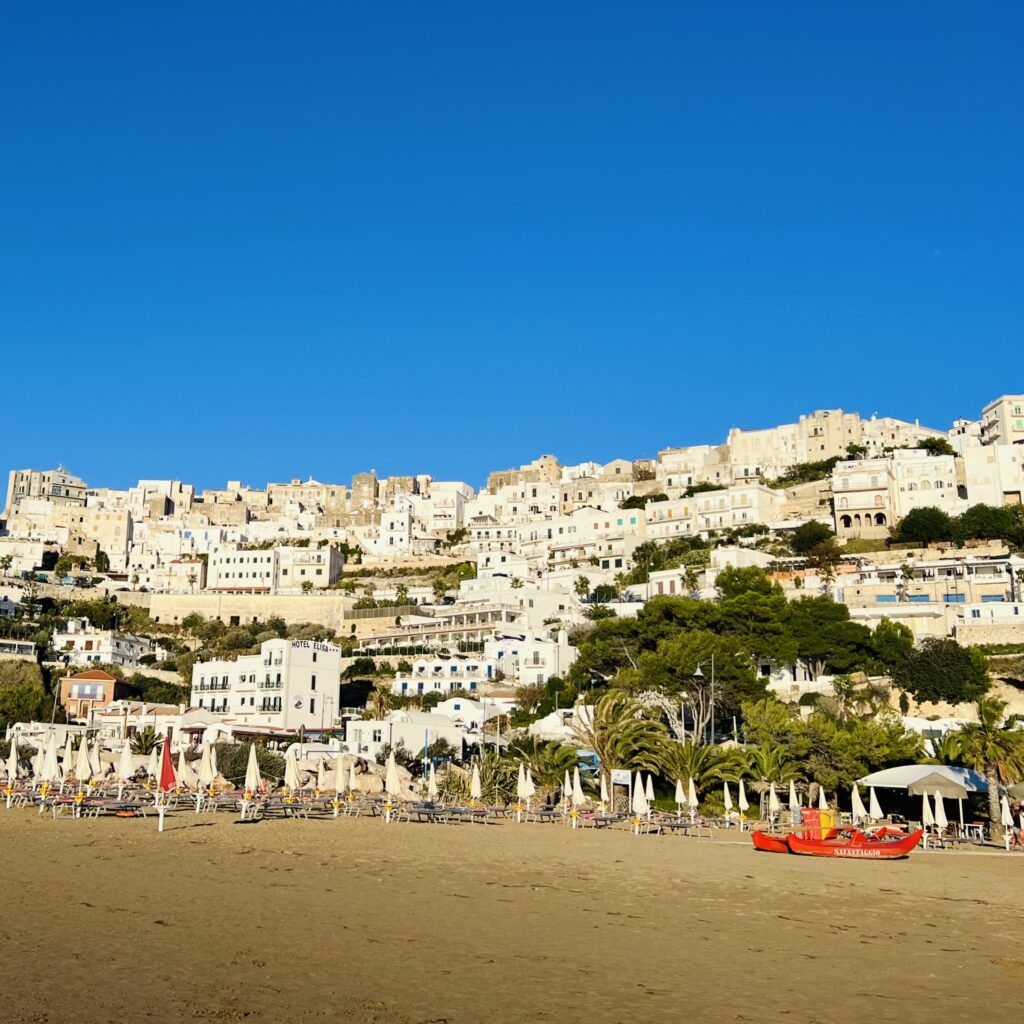 Marina di Peschici | Photo © the Puglia Guys for the Big Gay Podcast from Puglia guides to gay Puglia, Italy’s top gay summer destination | Puglia by beach guide to Puglia’s best beaches | Gargano beach