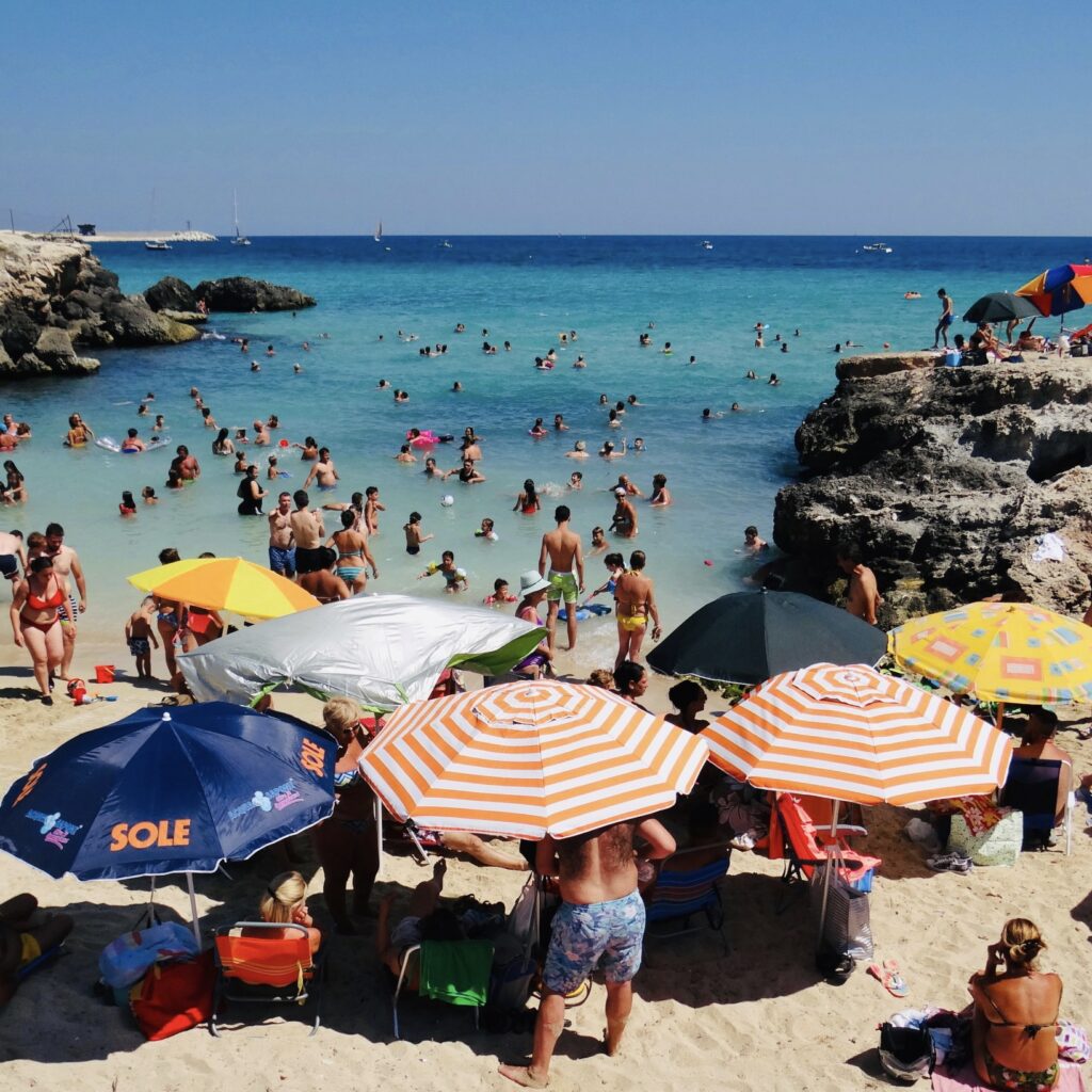 Cala Porto Rosso beach, Monopoli | Photo © the Puglia Guys for the Big Gay Podcast from Puglia guides to gay Puglia, Italy’s top gay summer destination | Puglia by beach guide to Puglia’s best beaches