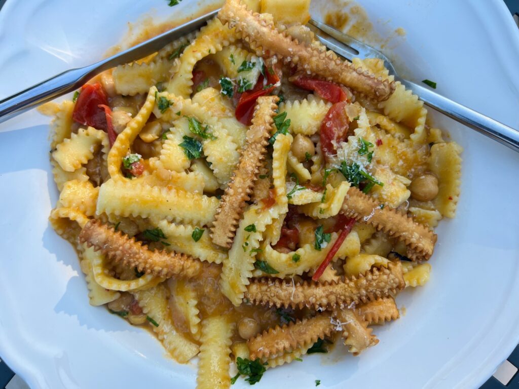 Ciceri e Tria, chickpeas and pasta. Comfort food from Salento at its best | Photo © the Puglia Guys for the Big Gay Podcast from Puglia guides to gay Puglia, Italy’s top gay summer destination | Puglia Guys Eat Puglia food and drink guides to Puglia’s regional cuisine.
