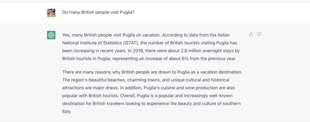 The Puglia Guys interview ChatGPT about Puglia, Italy. Do many British people visit Puglia?