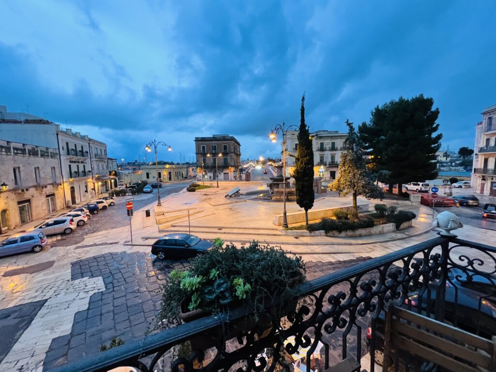 Piazza Fontana as seen from Hotel l’Arcangelo Taranto photo ©️ the Puglia Guys for the Big Gay Puglia Guide