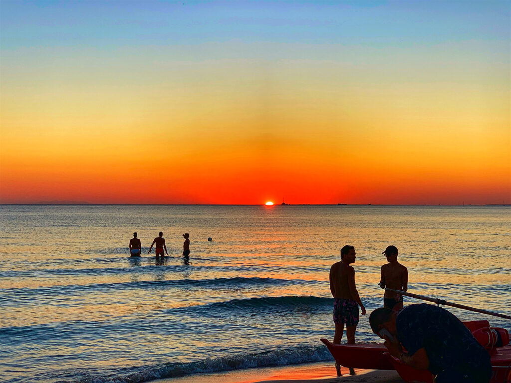 Sunset at Por do Sol, Baia Verde, Gallipoli photo copyright ©️ the Puglia Guys 